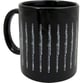 Coffee Mug Black and Gold Series Flute with Silver Letters 11 oz.